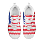 Knitted American Flag Print White Sneakers