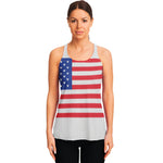 Knitted American Flag Print Women's Racerback Tank Top