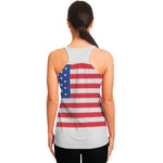 Knitted American Flag Print Women's Racerback Tank Top