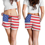 Knitted American Flag Print Women's Shorts