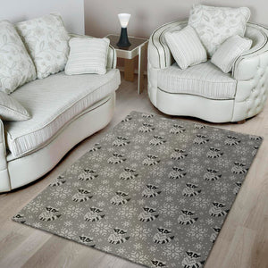 Knitted Raccoon Pattern Print Area Rug