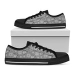 Knitted Raccoon Pattern Print Black Low Top Shoes