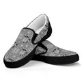 Knitted Raccoon Pattern Print Black Slip On Sneakers