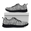 Knitted Raccoon Pattern Print Black Running Shoes