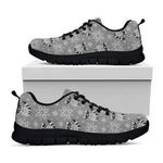 Knitted Raccoon Pattern Print Black Sneakers