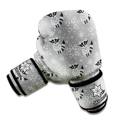 Knitted Raccoon Pattern Print Boxing Gloves