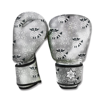 Knitted Raccoon Pattern Print Boxing Gloves