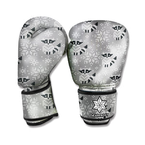 Knitted Raccoon Pattern Print Boxing Gloves