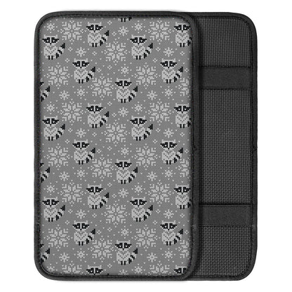 Knitted Raccoon Pattern Print Car Center Console Cover