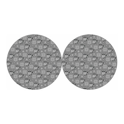 Knitted Raccoon Pattern Print Car Coasters