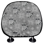 Knitted Raccoon Pattern Print Car Headrest Covers