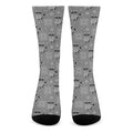 Knitted Raccoon Pattern Print Crew Socks