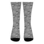 Knitted Raccoon Pattern Print Crew Socks