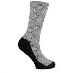 Knitted Raccoon Pattern Print Crew Socks