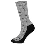 Knitted Raccoon Pattern Print Crew Socks