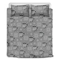 Knitted Raccoon Pattern Print Duvet Cover Bedding Set