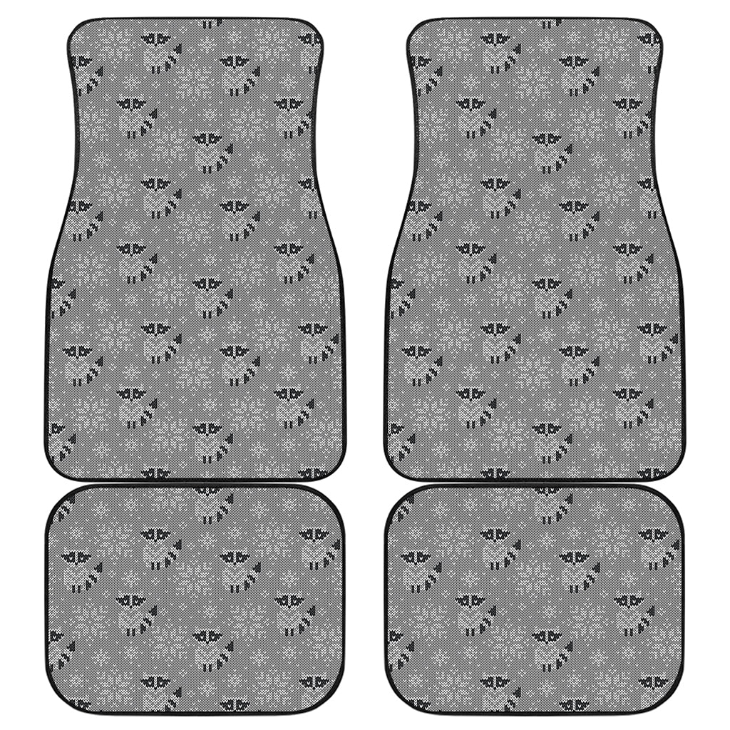 Knitted Raccoon Pattern Print Front and Back Car Floor Mats