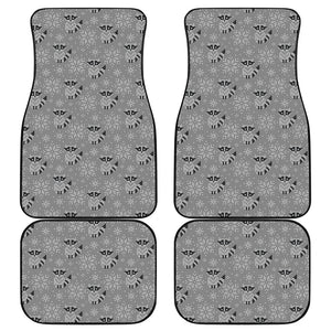 Knitted Raccoon Pattern Print Front and Back Car Floor Mats