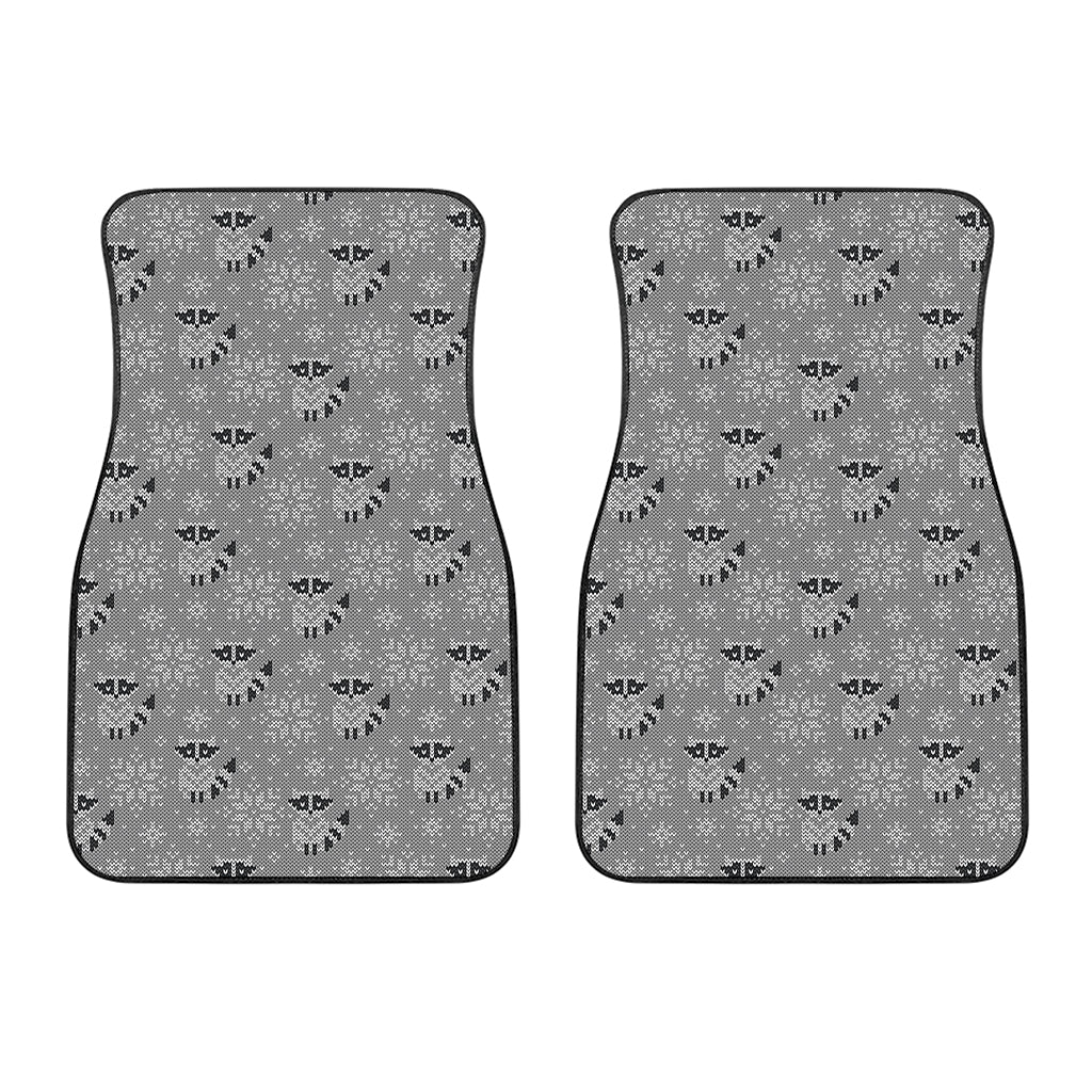 Knitted Raccoon Pattern Print Front Car Floor Mats