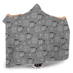 Knitted Raccoon Pattern Print Hooded Blanket