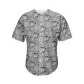 Knitted Raccoon Pattern Print Men's Baseball Jersey