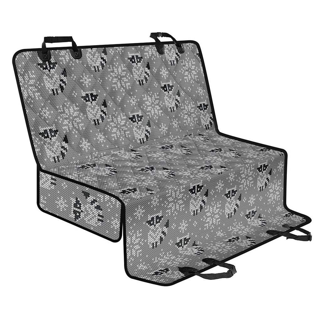 Knitted Raccoon Pattern Print Pet Car Back Seat Cover