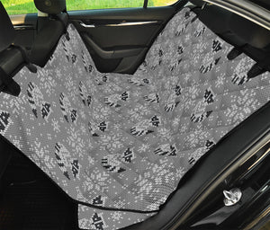 Knitted Raccoon Pattern Print Pet Car Back Seat Cover