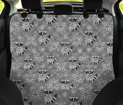Knitted Raccoon Pattern Print Pet Car Back Seat Cover