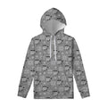 Knitted Raccoon Pattern Print Pullover Hoodie
