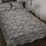 Knitted Raccoon Pattern Print Quilt Bed Set