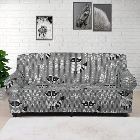 Knitted Raccoon Pattern Print Sofa Cover