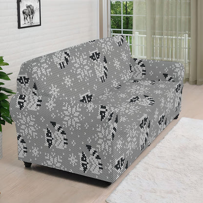 Knitted Raccoon Pattern Print Sofa Cover