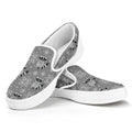 Knitted Raccoon Pattern Print White Slip On Sneakers