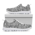 Knitted Raccoon Pattern Print White Running Shoes