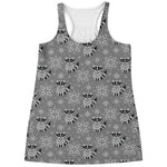 Knitted Raccoon Pattern Print Women's Racerback Tank Top