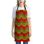 Knitted Reggae Pattern Print Apron