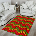 Knitted Reggae Pattern Print Area Rug GearFrost