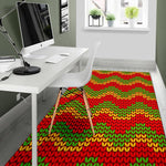 Knitted Reggae Pattern Print Area Rug GearFrost
