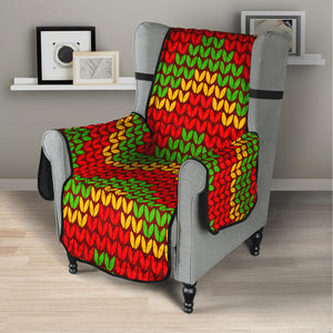 Knitted Reggae Pattern Print Armchair Protector