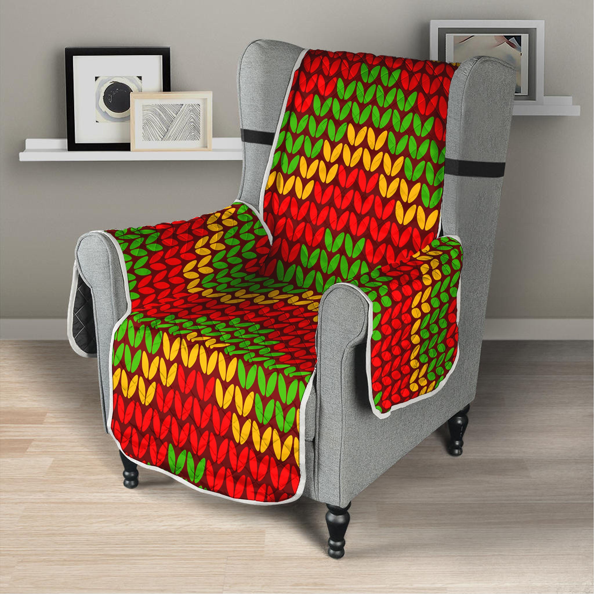 Knitted Reggae Pattern Print Armchair Protector