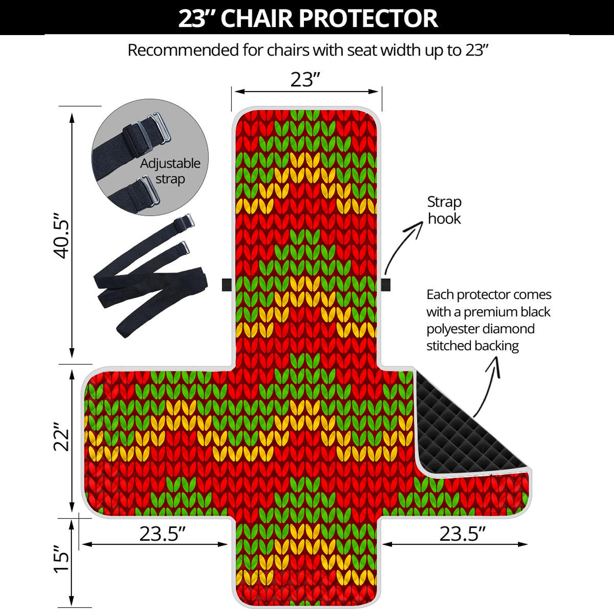 Knitted Reggae Pattern Print Armchair Protector