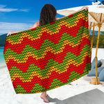Knitted Reggae Pattern Print Beach Sarong Wrap
