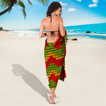 Knitted Reggae Pattern Print Beach Sarong Wrap