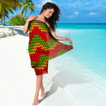 Knitted Reggae Pattern Print Beach Sarong Wrap