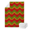 Knitted Reggae Pattern Print Blanket