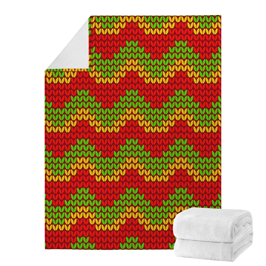 Knitted Reggae Pattern Print Blanket