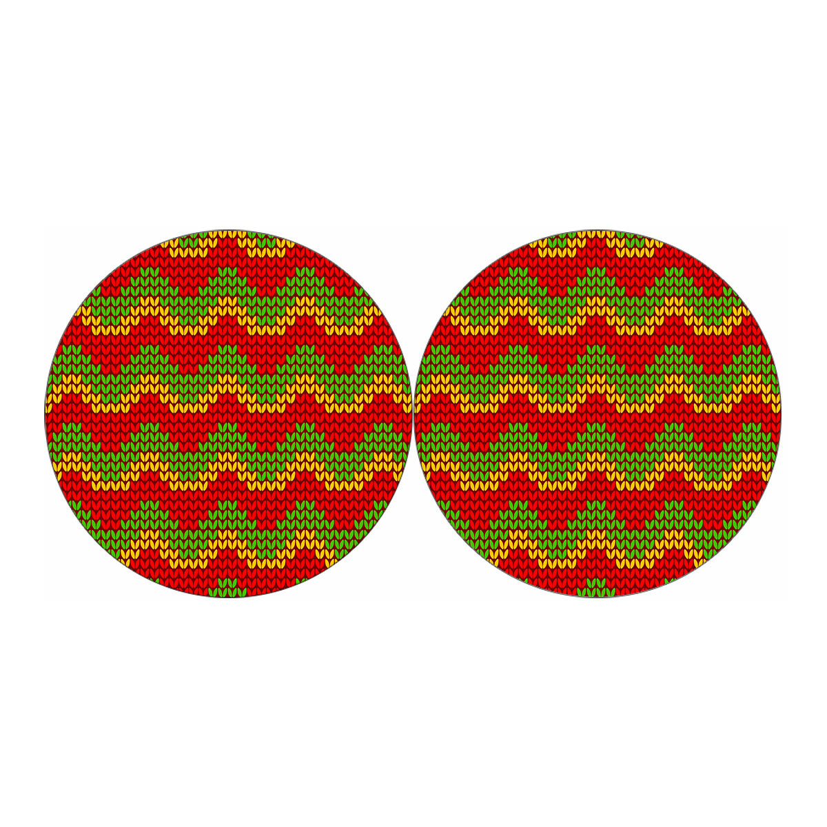 Knitted Reggae Pattern Print Car Coasters