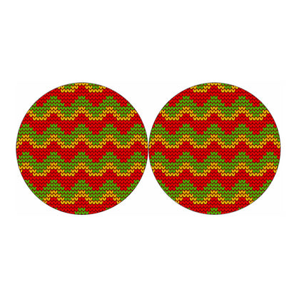 Knitted Reggae Pattern Print Car Coasters