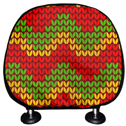 Knitted Reggae Pattern Print Car Headrest Covers