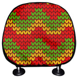 Knitted Reggae Pattern Print Car Headrest Covers